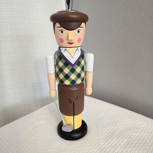 Golfer Pepper Grinder Mill Figurineplaid Vest Knickers Club Hat Novelty Kitchen